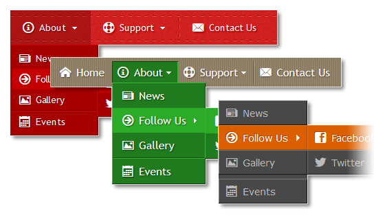 Dropdown menu templates